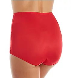 Hidden Elastic Nylon Classic Brief Panty Red 5