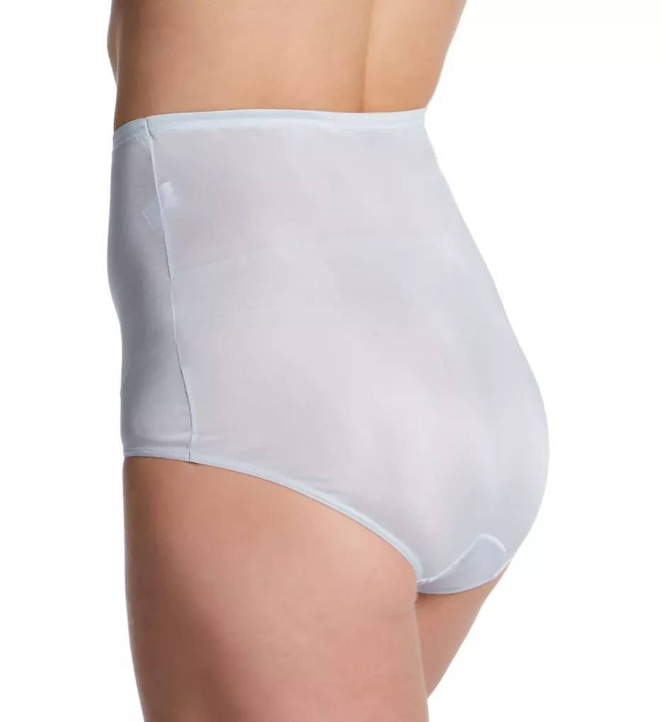 Hidden Elastic Nylon Classic Brief Panty Silver 5