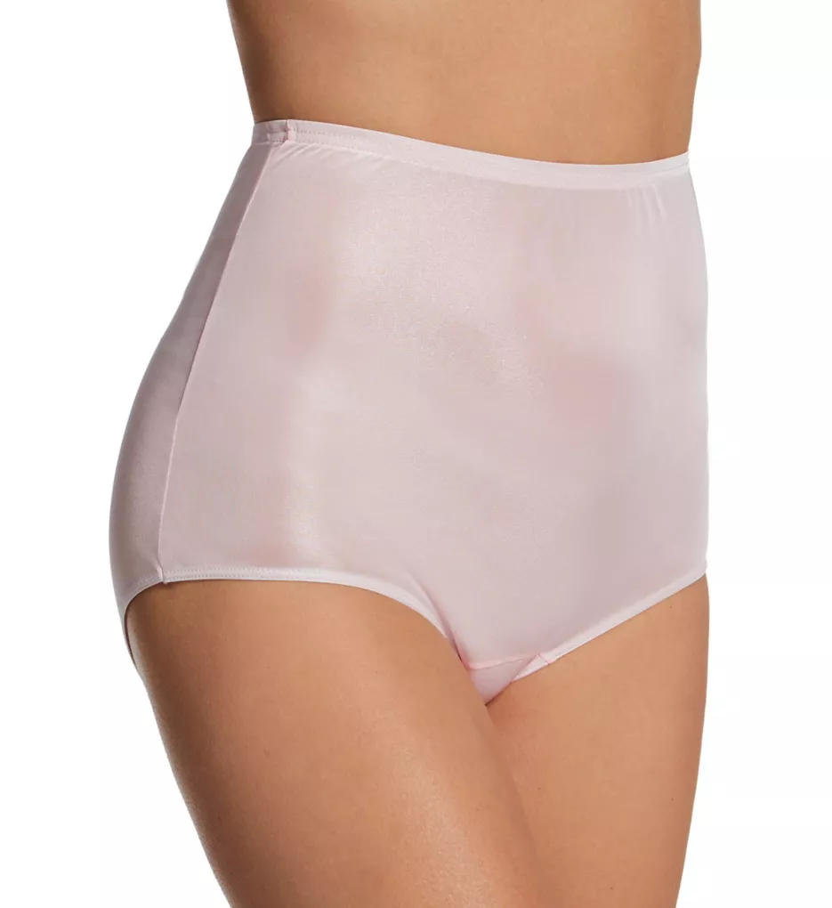 Women's Shadowline 17032P Plus Size Hidden Elastic Nylon Classic Brief Panty  (Ivory 10) 