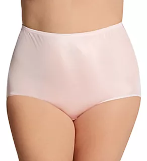 Plus Size Hidden Elastic Nylon Classic Brief Panty Blush 9