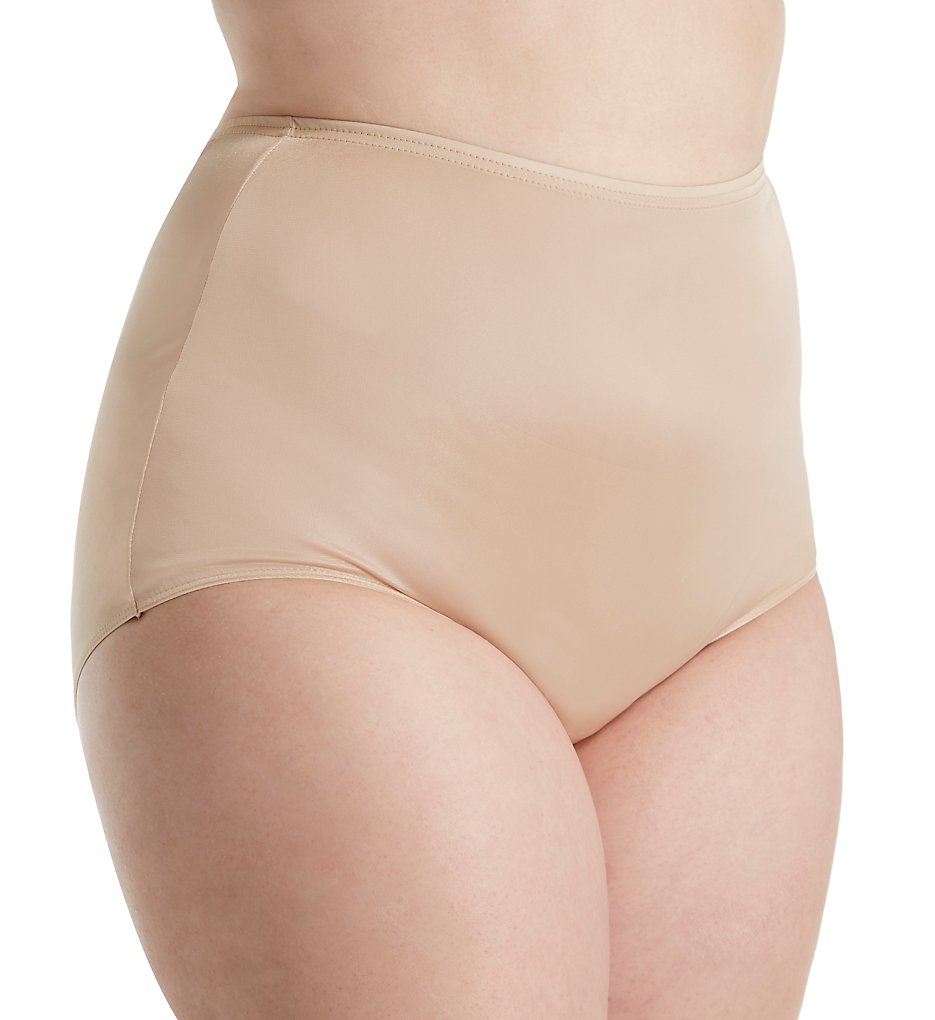 Plus Size Simple Panty, Women's Plus Solid Seamless High * Stretchy Daily  Brief