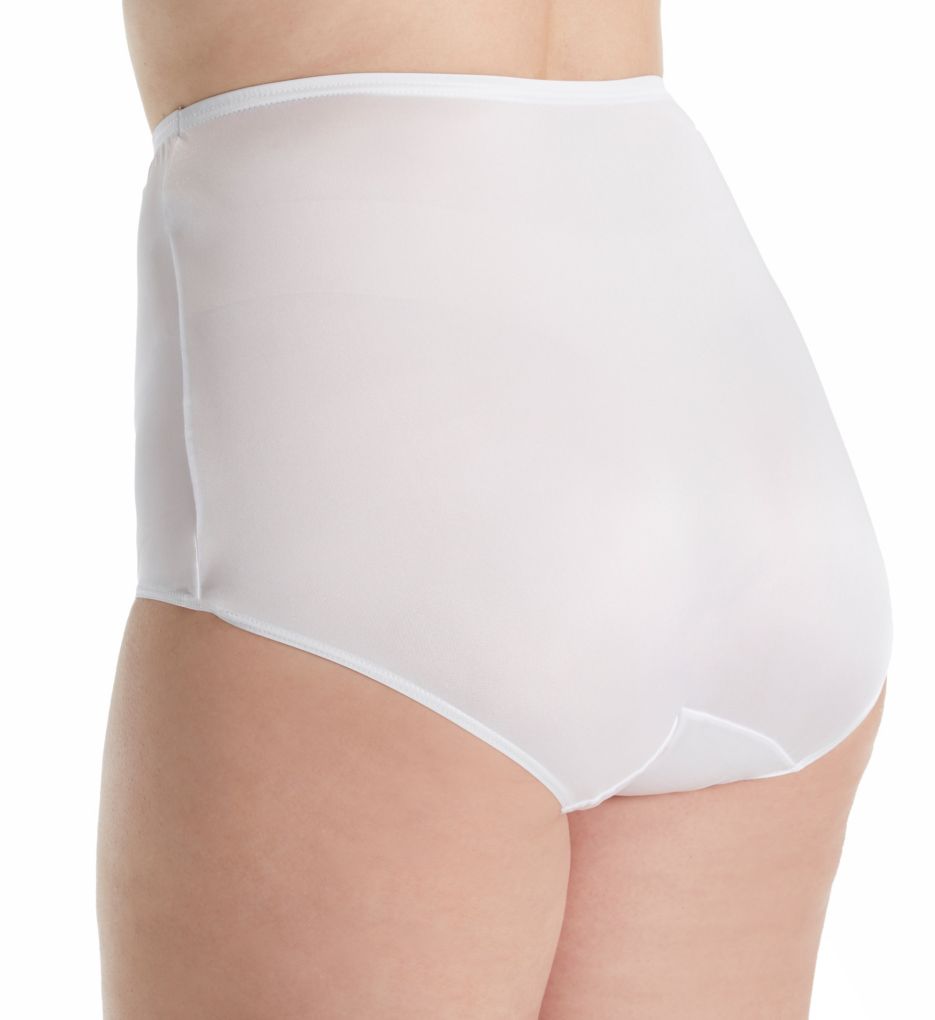 Plus Size Hidden Elastic Nylon Classic Brief Panty