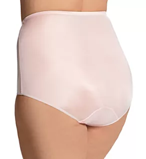 Plus Size Hidden Elastic Nylon Classic Brief Panty Blush 9