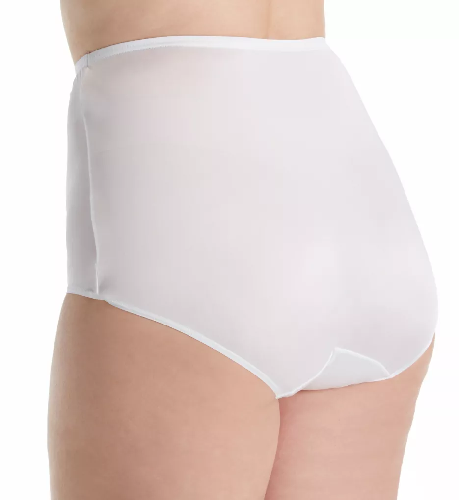 Plus Size Hidden Elastic Nylon Classic Brief Panty Ivory 8