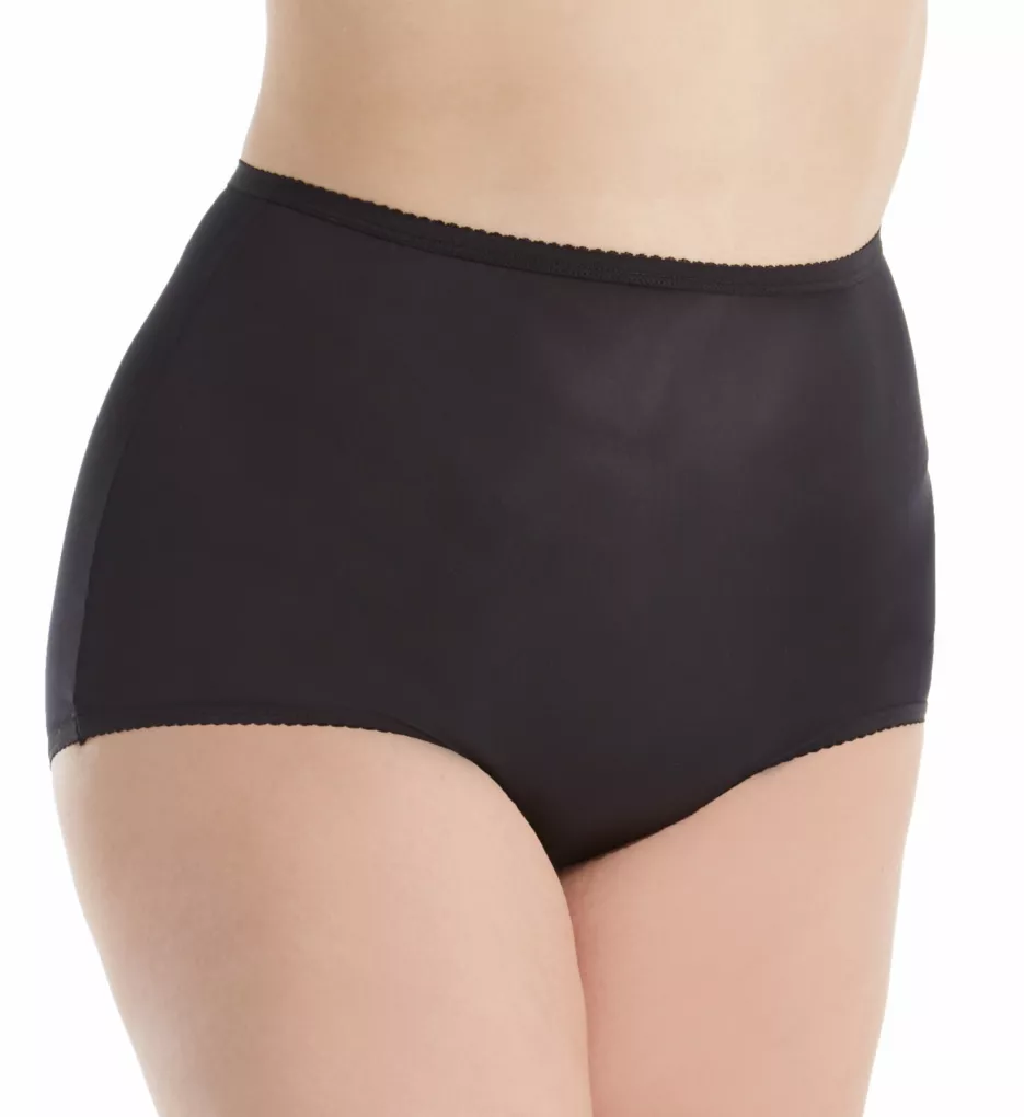Plus Size Nylon Classic Brief Panty Black 8
