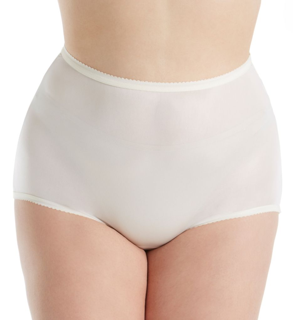 Shadowline Plus Size Women's Nylon Hidden Elastic Hipster Panty 3-Pack