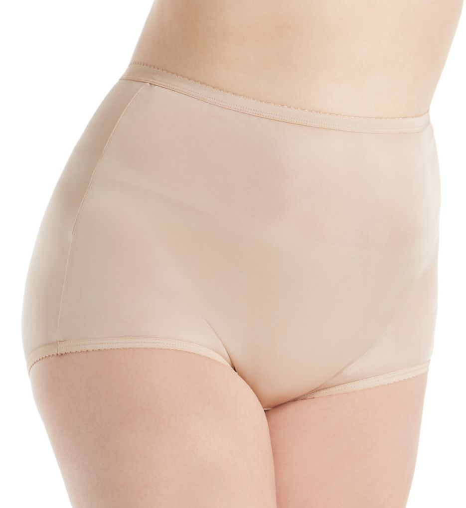 Shadowline Panties Womens Full Brief Seamless Smooth Nylon No Liner Wide  Gusset