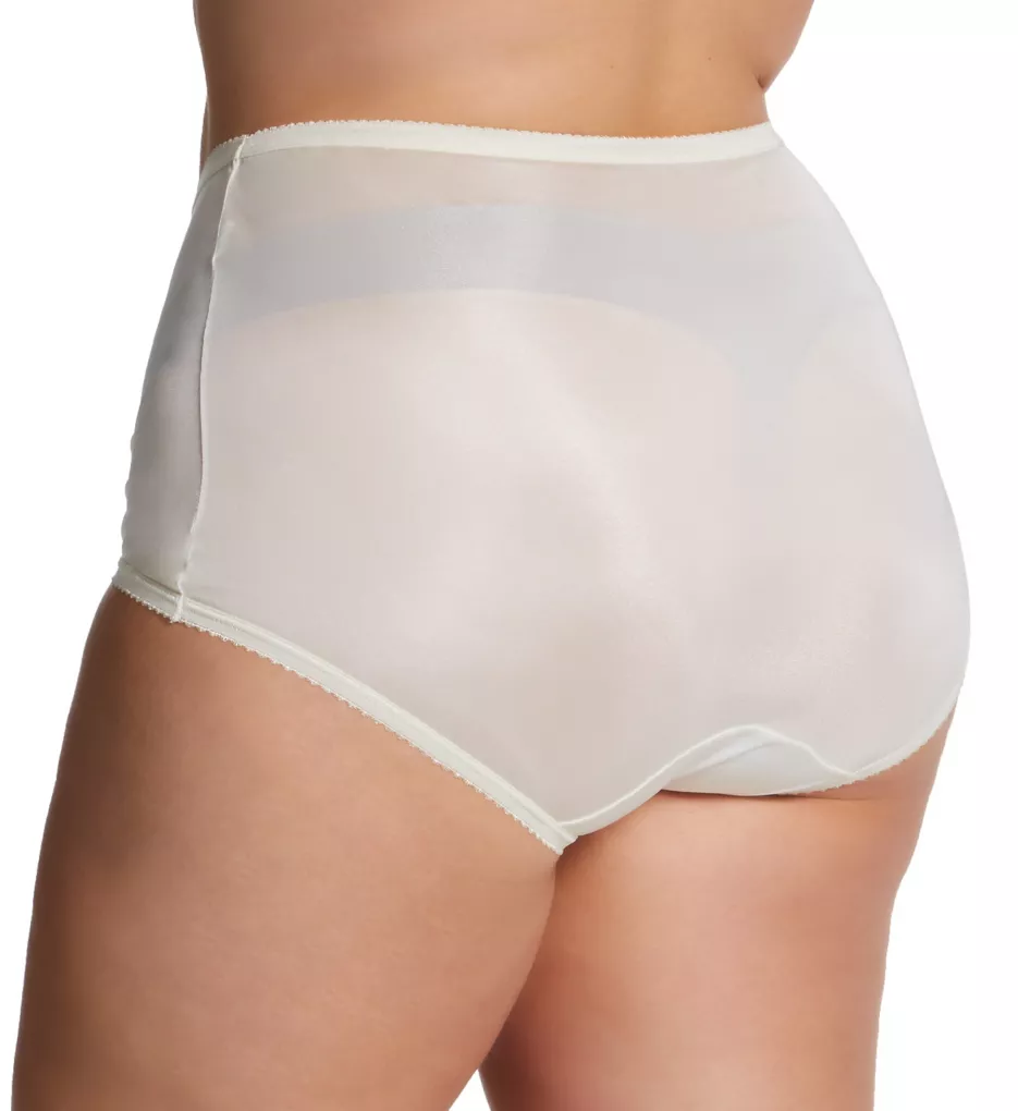 Velrose Lingerie Shadowline Nylon Full Brief Panty with Lace, 3-Pack
