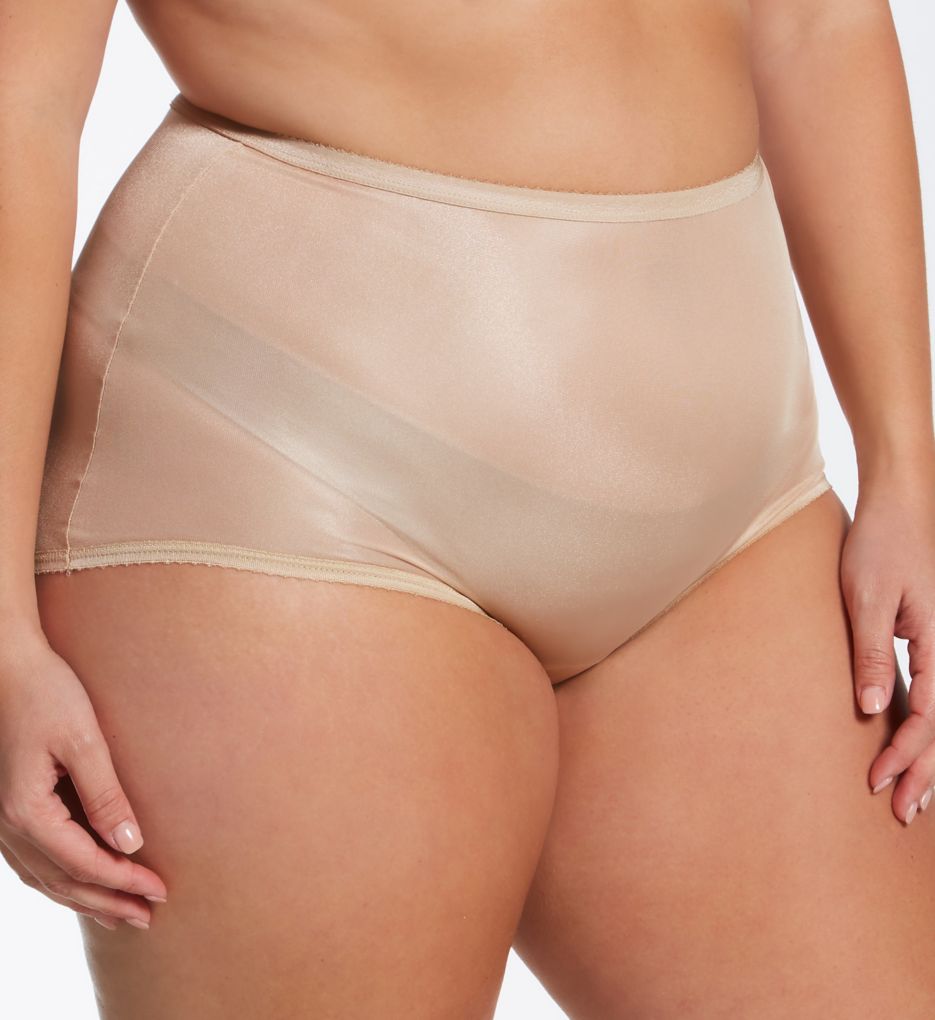 Women's Shadowline 17842 Nylon Classics Hi-Leg Brief Panty (Ivory 5)