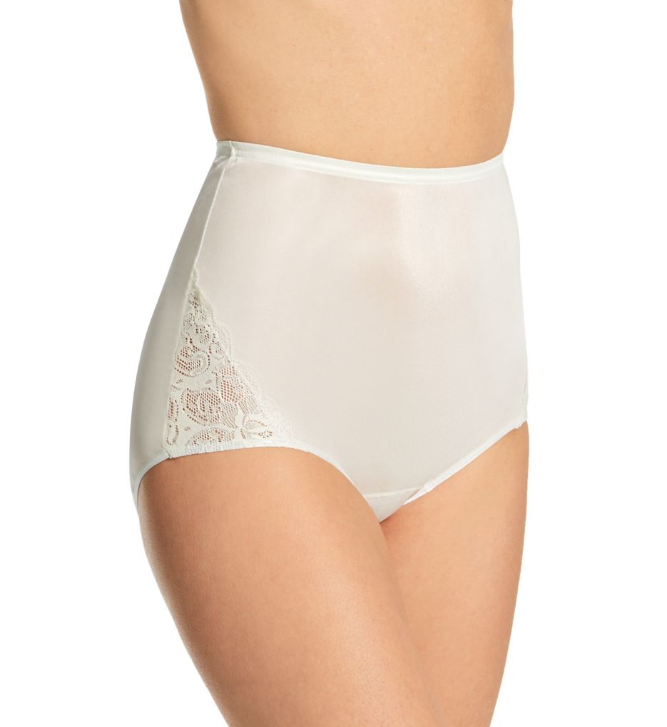 Shadowline Women's Lace Inset Brief Panty in Beige | Size 6 | HerRoom.com