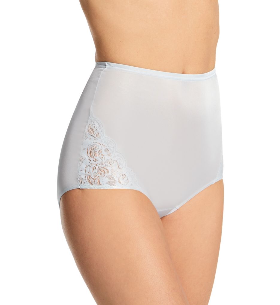 Shadowline Women's Lace Inset Brief Panty in Grey | Size 6 | HerRoom.com