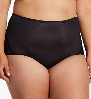 Plus Lace Inset Brief Panty Black 8