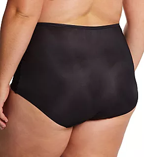 Plus Lace Inset Brief Panty Black 8