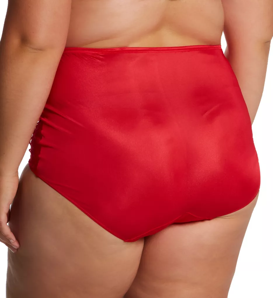 Plus Lace Inset Brief Panty Red 8