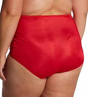 Plus Lace Inset Brief Panty Red 8