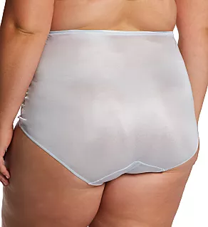 Plus Lace Inset Brief Panty Silver 8