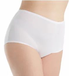 Plus Size Spandex Modern Brief Panty White 1X