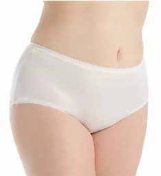 Plus Size Nylon Modern Brief Panty Ivory 8