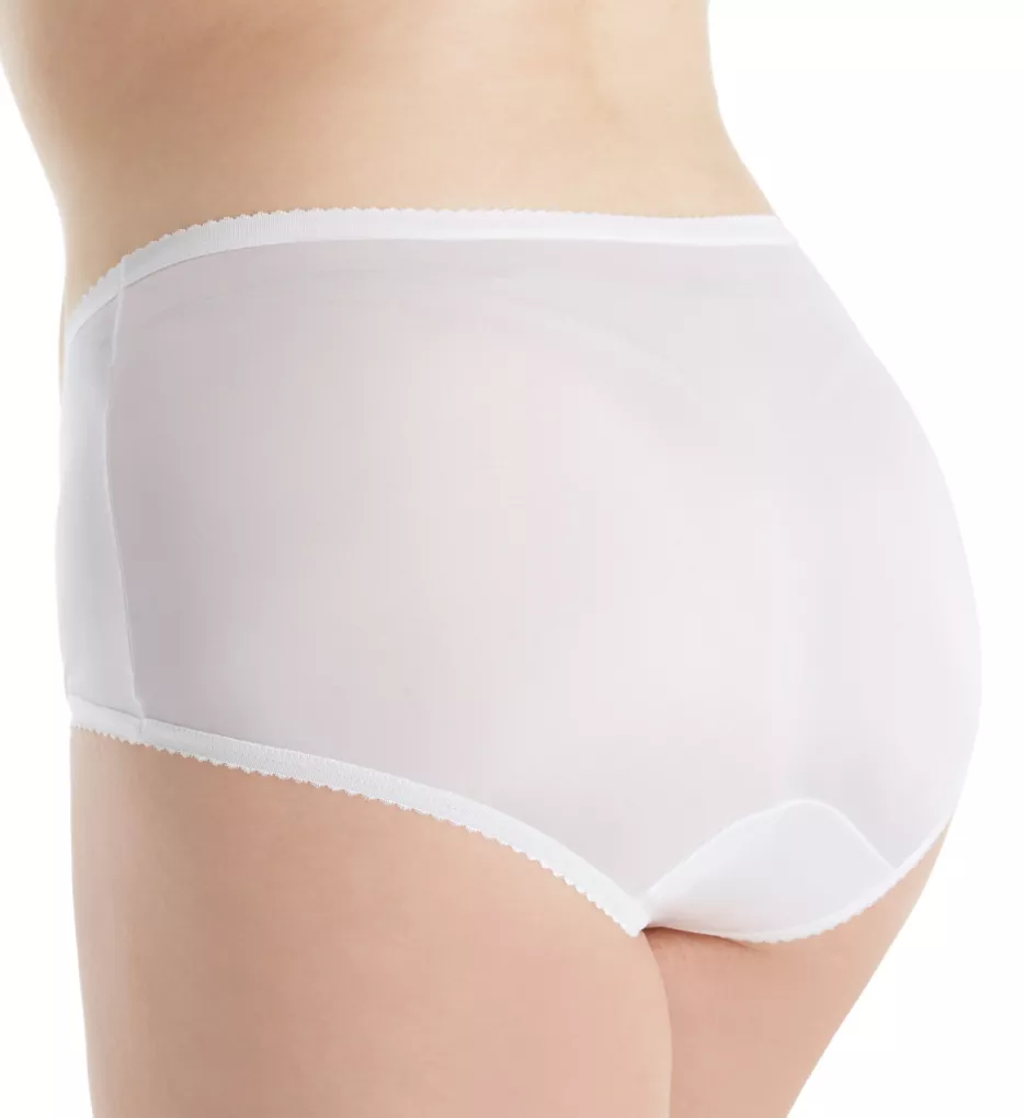 Plus Size Nylon Modern Brief Panty White 9