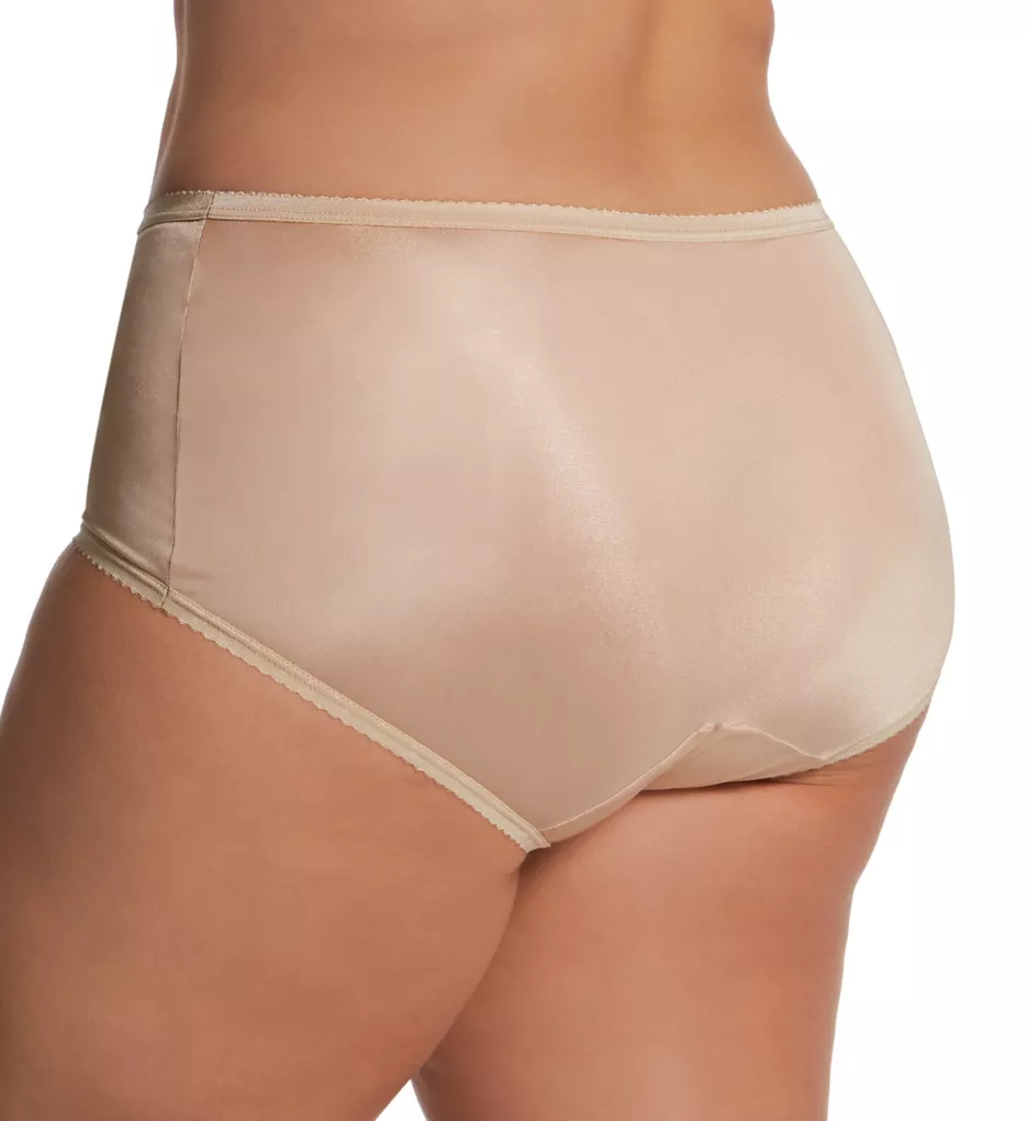 Plus Nylon Modern Brief Panty - 3 Pack Nude/Ivory/White 8