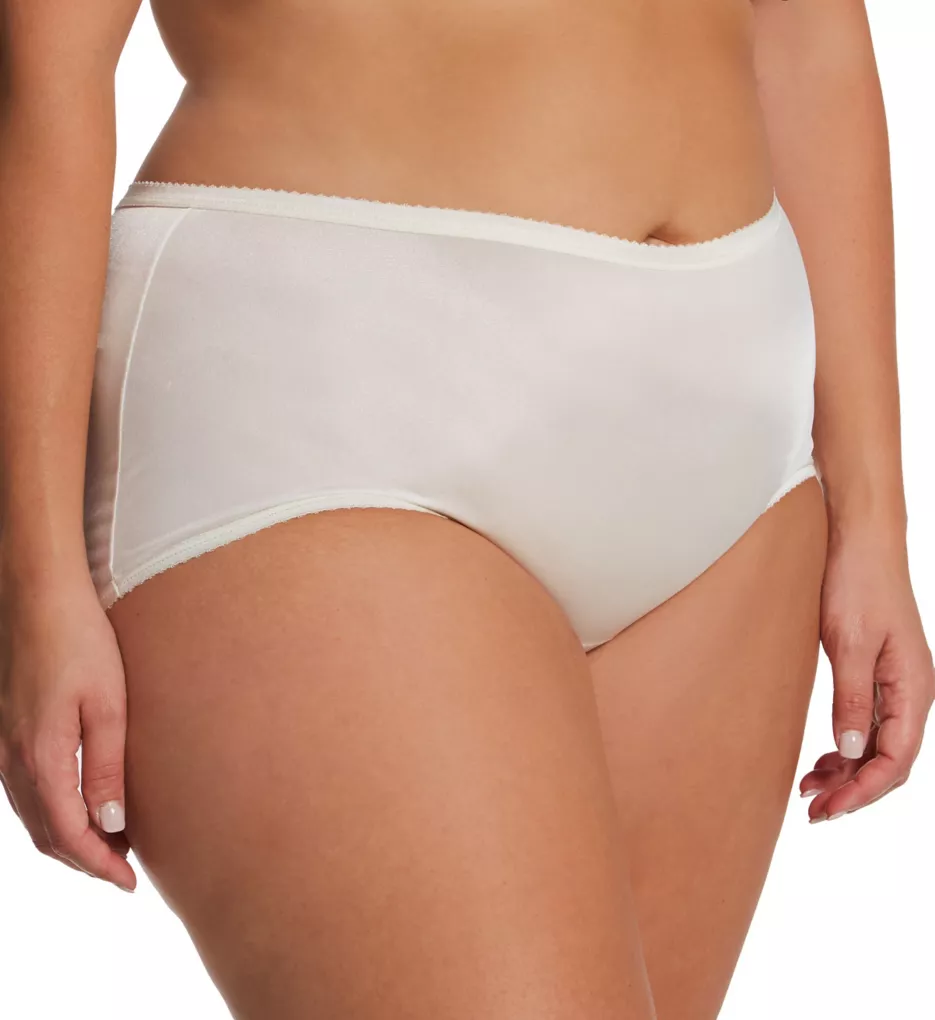 Shadowline Women's Cotton High Cut Panty 3 Pack, White at