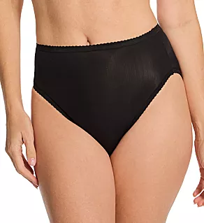 Spandex Hi-Leg Brief Panty Black S