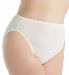 Plus Size Spandex Hi-Leg Brief Panty Ivory 1X