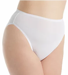 Plus Size Spandex Hi-Leg Brief Panty White 1X