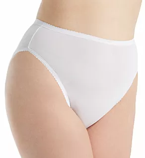 Plus Size Spandex Hi-Leg Brief Panty White 1X