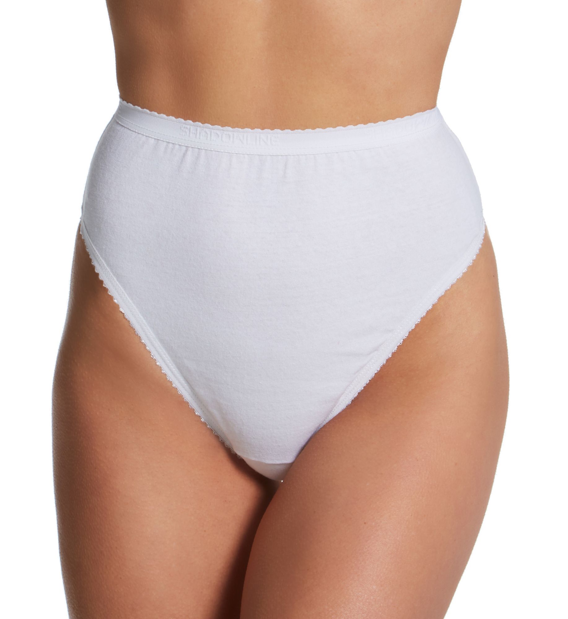 Shadowline Cotton Hi-Cut Panty White 6  - Image 1