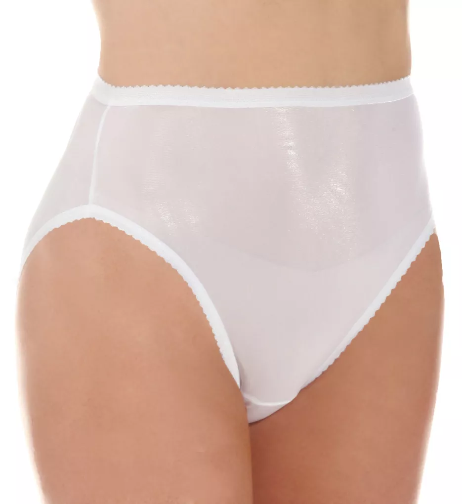 Shadowline Women's Plus-Size Panties-Low Rise Nylon Brief (3 Pack