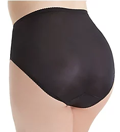 Plus Size Nylon Hi-Leg Brief Panty Black 8