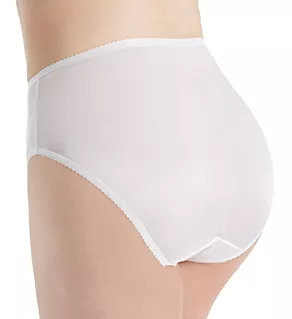 Plus Size Nylon Hi-Leg Brief Panty White 8