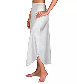Nylon Essentials Double Slit 1/2 Slip White S