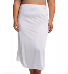 Plus Nylon Essentials Double Slit 1/2 Slip White 1X