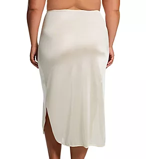 Plus Nylon Essentials Double Slit 1/2 Slip Beige 5X