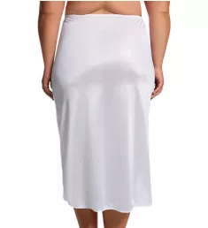 Plus Nylon Essentials Double Slit 1/2 Slip White 1X