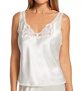 Plus Size Rochelle Satin Adjustable Strap Cami Ivory 1X