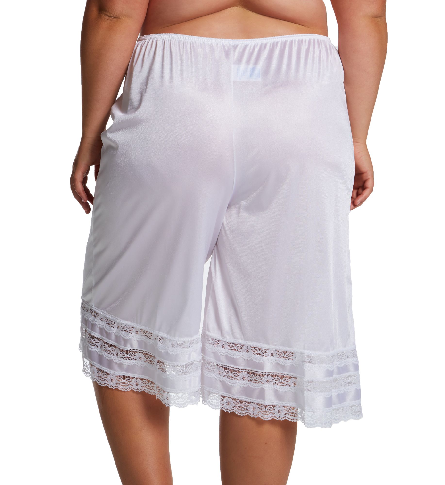 Shadowline Plus Snip-it 26 Inch Culotte Slip White 3X  - Image 2