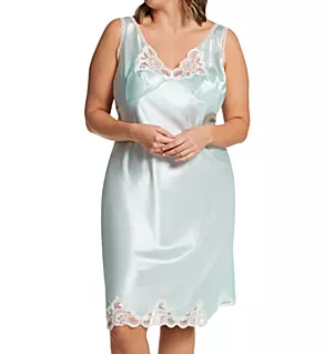 Plus Size Rochelle Satin Full Slip Mint 1X