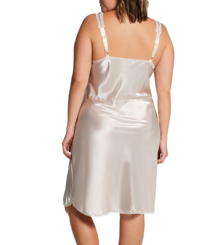 Shadowline Plus Size Rochelle Satin Full Slip Taupe 3X  - Image 2
