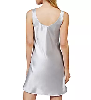 Satin Essentials Wide Strap 34 Inch Chemise Silver S