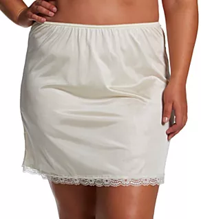 Plus Nylon Essentials 19 Inch Half Slip Beige 1X