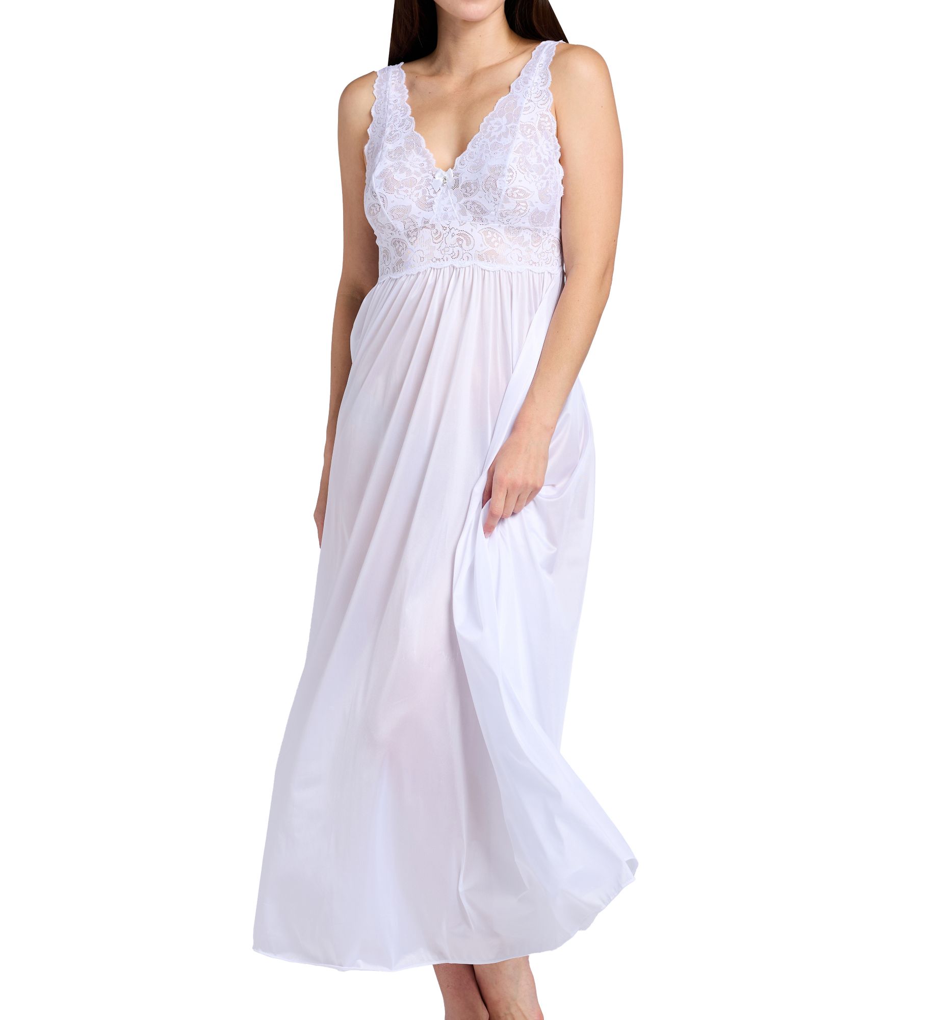 Shadowline 30737 Silhouette Lace Bodice Gown With Added Support
