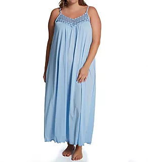 Plus Beloved Sleeveless Long Gown Blue 1X