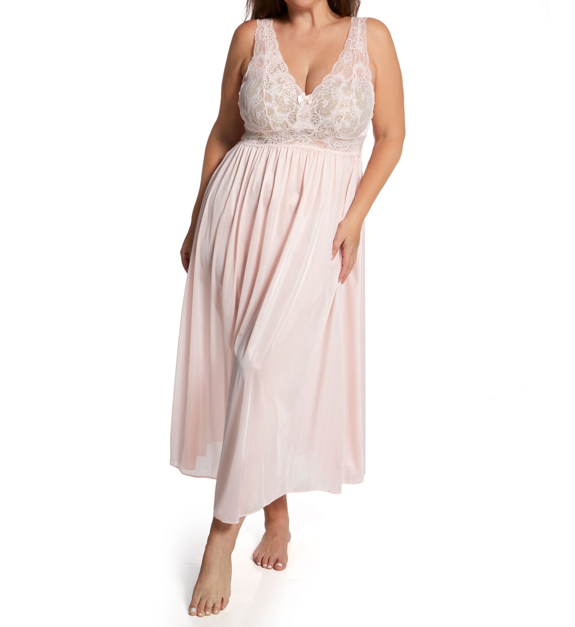 Shadowline Women's Plus Silhouette 53 Inch Gown in Blush | Size: 3X | HerRoom.com
