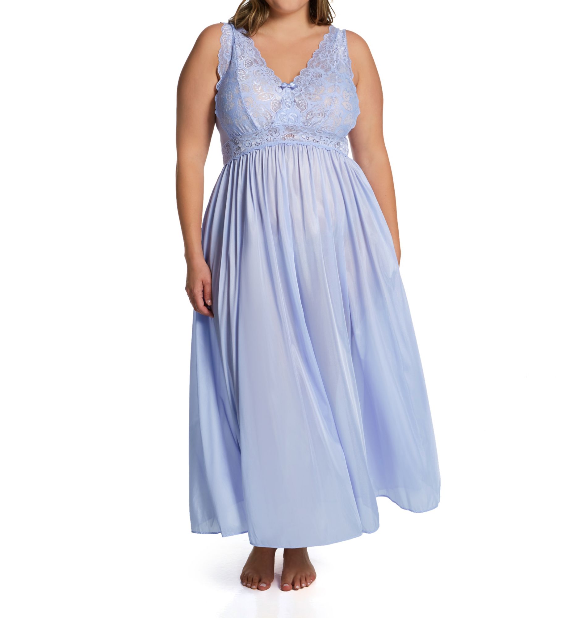 Shadowline Women's Plus Silhouette 53 Inch Gown in Peri Frost | Size: 3X | HerRoom.com