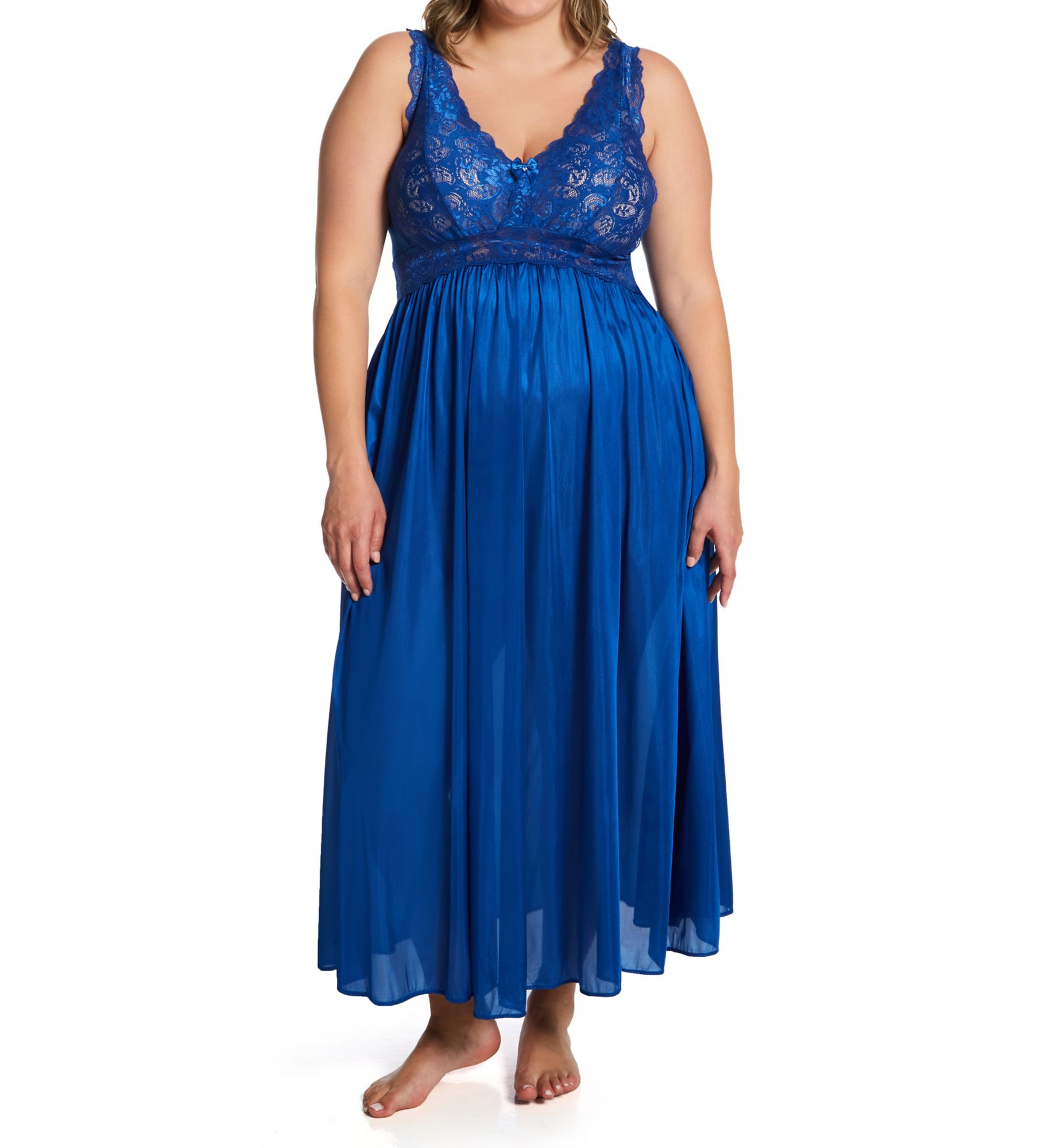 Shadowline Plus Silhouette 53 Inch Gown Navy 1X  - Image 1