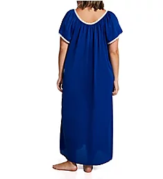 Plus Size Cameo Nylon Tricot Short Sleeve Gown