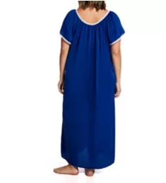 Plus Size Cameo Nylon Tricot Short Sleeve Gown